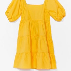 Like new yellow puff sleeve dress